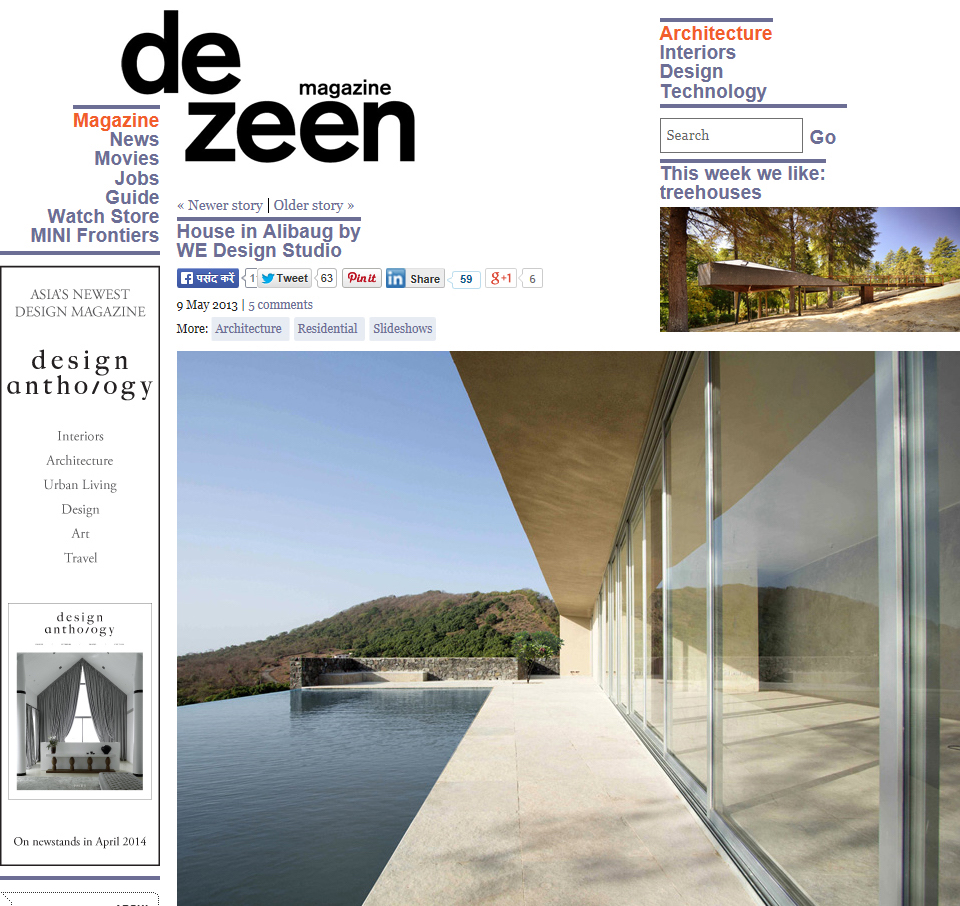 Dezeen Magazine • WE Design Studio • Architects & Interior Designers in India