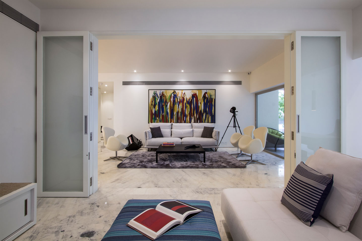 Malabar Hill Residence Living Room, Study and Dining • WE Design Studio • Architects & Interior Designers in India